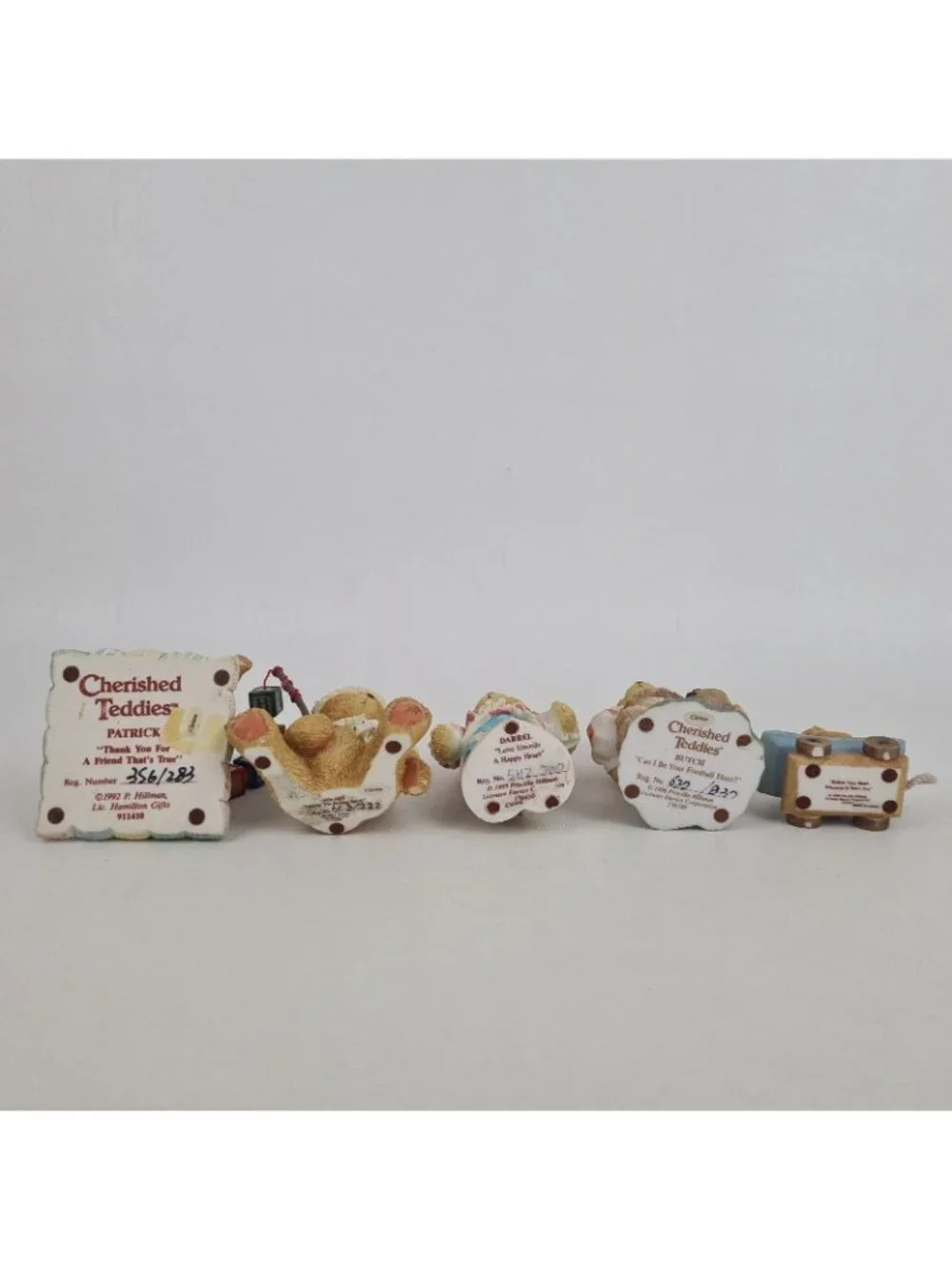 Set Of 5 Cherished Teddies Patrick Darrel Butch Holden 911410 Porcelain Figure